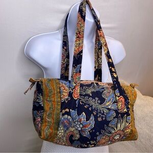 Rare Vintage French Quilted Boutique Purse Barrel Shaped Handbag Satchel